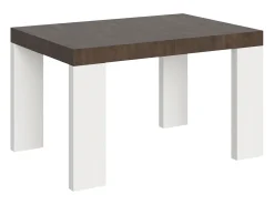 Mesa extensible 90x130/390 cm Tapa Roxell Mix Nogal - Patas Fresno Blanco