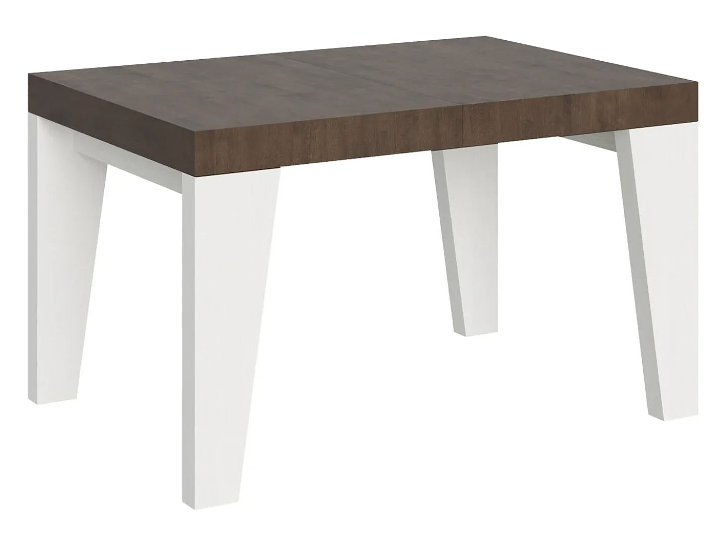 Mesa extensible 90x130/390 cm Tapa Naxy Mix Nogal - Patas Fresno Blanco
