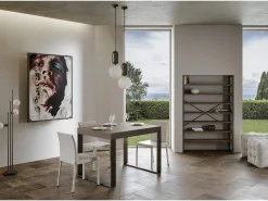 Mesa extensible 90x140/400 cm Tecno Premium Nogal estructura Antracita