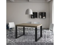 Mesa extensible 120/224x90 cm Tecno gris paloma patas antracita