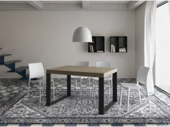 Mesa extensible 120/224x90 cm Tecno gris paloma patas antracita