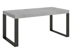 Mesa extensible 180/440x90 cm Tecno cemento patas antracita