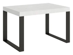 Mesa extensible 140/400x90 cm Tecno fresno blanco patas antracita