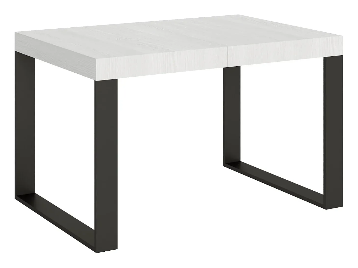 Mesa extensible 140/400x90 cm Tecno fresno blanco patas antracita