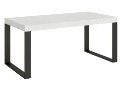 Mesa extensible 90x200/304 cm Tecno Fresno Blanco estructura Antracita