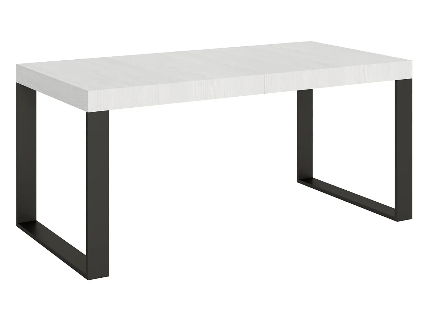 Mesa extensible 90x200/304 cm Tecno Fresno Blanco estructura Antracita