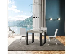 Mesa extensible 90/246x90 cm Tecno cachemira patas antracita