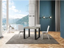 Mesa extensible 90/246x90 cm Tecno cachemira patas antracita