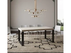 Mesa extensible 90x200/460 cm Tecno Premium Cachemira patas antracita