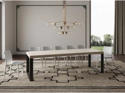 Mesa extensible 90x200/460 cm Tecno Premium Cachemira patas antracita