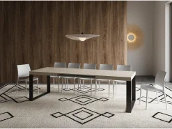 Mesa extensible 180/284x90 cm Tecno cachemira patas antracita