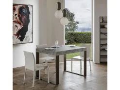 Mesa extensible 130/234x90 cm Tecno cemento patas antracita