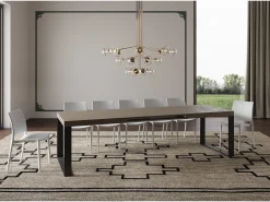 Mesa extensible 180/284x90 cm Tecno gris paloma patas antracita
