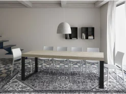 Mesa extensible 90x140/244 cm Tecno Premium Cachemira patas antracita