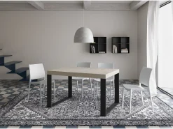 Mesa extensible 90x140/244 cm Tecno Premium Cachemira patas antracita