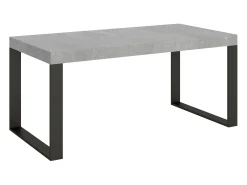 Mesa extensible 200/460x90 cm Tecno cemento patas antracita