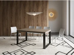 Mesa extensible 160/264x90 cm Tecno gris paloma patas antracita