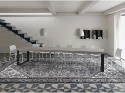 Mesa extensible 120/380x90 cm Tecno Premium patas antracita cachemir