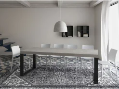 Mesa extensible 120/380x90 cm Tecno Premium patas antracita cachemir