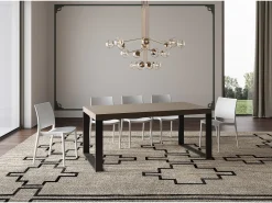 Mesa extensible 180/440x90 cm Tecno gris paloma patas antracita