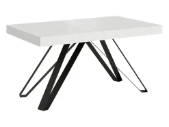 Mesa extensible 160/420X90 cm Terium efecto madera fresno blanco patas antracita