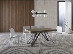 Mesa extensible 160/264x90 cm Terium gris paloma patas antracita