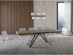 Mesa extensible 160/264x90 cm Terium gris paloma patas antracita