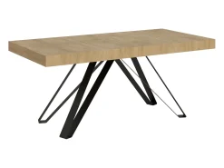 Mesa extensible 180/284x90 cm Terium efecto madera roble natural patas antracita