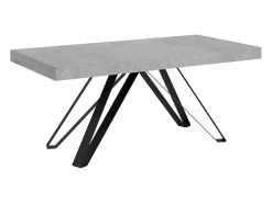 Mesa extensible 180/440x90 cm Terium efecto cemento patas antracita