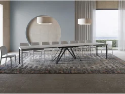 Mesa extensible 180/440x90 cm Terium efecto cemento patas antracita