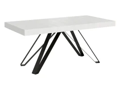 Mesa extensible 200/304x90 cm Terium efecto madera fresno blanco patas antracita