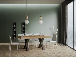 Mesa extensible 90x200/460 cm Traffic Roble Natural estructura Antracita