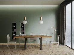 Mesa extensible 90x200/460 cm Traffic Roble Natural estructura Antracita