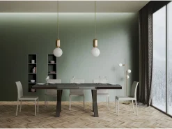 Mesa extensible 90x160/420 cm Traffic Evolution Cemento estructura Antracita