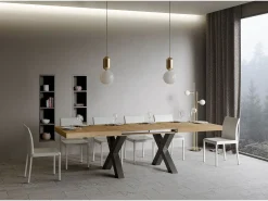 Mesa extensible 90x180/284 cm Traffic Roble Natural estructura Antracita
