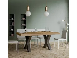 Mesa extensible 90x180/284 cm Traffic Roble Natural estructura Antracita