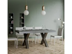 Mesa extensible 90x160/264 cm Traffic Cemento estructura Antracita