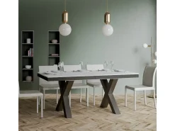 Mesa extensible 90x160/420 cm Traffic Evolution Fresno Blanco estructura Antracita