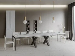 Mesa extensible 90x160/420 cm Traffic Evolution Fresno Blanco estructura Antracita