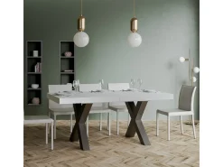 Mesa extensible 90x160/420 cm Traffic Fresno Blanco estructura Antracita
