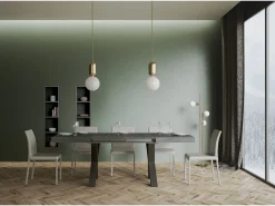 Mesa extensible 90x120/224 cm Traffic Cemento estructura Antracita