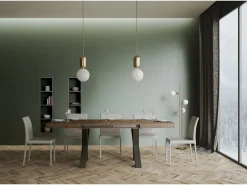 Mesa extensible 90x130/390 cm Traffic Nogal estructura Antracita