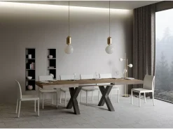 Mesa extensible 90x160/264 cm Traffic Nogal estructura Antracita