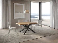 Mesa extensible 90x160/210 cm Versalux roble descortezado patas antracita