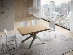 Mesa extensible 90x140/190 cm Versalux patas roble descortezado 4/A