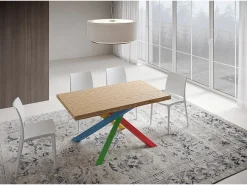 Mesa extensible 90x140/240 cm Versalux patas roble descortezado 4/B