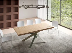 Mesa extensible 90x200/300 cm Versalux patas roble descortezado 4/A