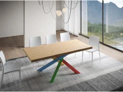Mesa extensible 90x200/250 cm Versalux patas roble descortezado 4/B