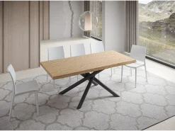 Mesa extensible 90x180/230 cm Vindral roble descortezado patas antracita
