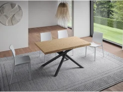 Mesa extensible 90x140/190 cm Vindral roble descortezado patas antracita